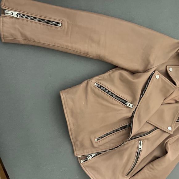 All saints Dalby leather jacket dust rose - Picture 3 of 4